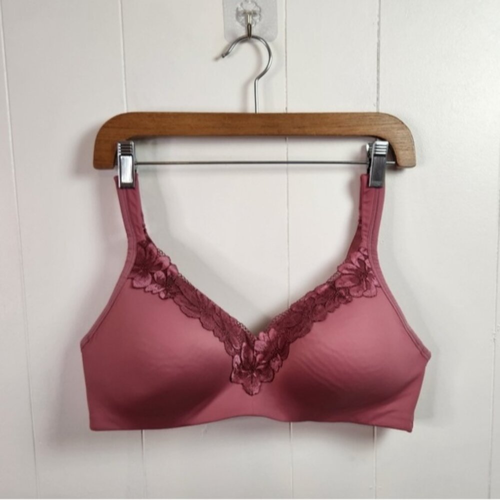 Penningtons TiVoglio Pink Lace Wireless Wire Free Bra 40B Lightly Lined Comfort